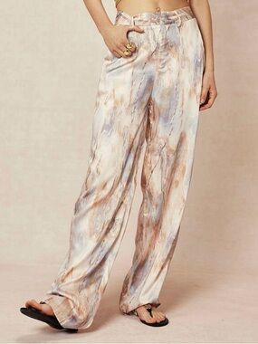 NWOT! Micas Marble Print High-Waisted Straight Leg Pants - Size Small